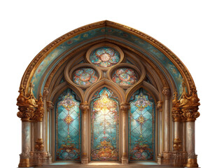 Stunning stained glass window design historic cathedral interior