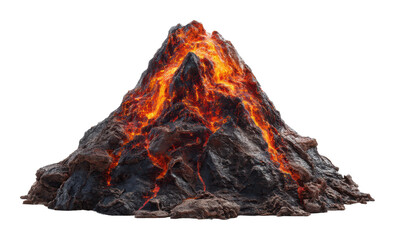 Erupting volcano lava flow remote island nature dramatic landscape