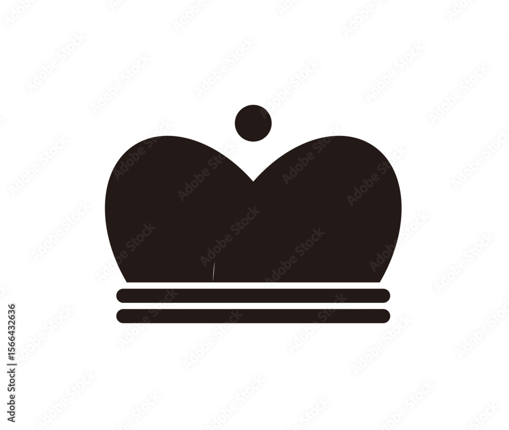 Aufkleber a simple black crown icon with a rounded top and horizontal lines at the base.