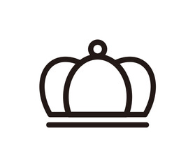 Minimalist illustration of a stylized crown with a simple, elegant design against a white background.