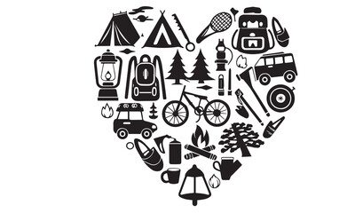 Colorful Camping Adventure Illustration
