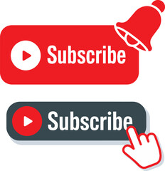 Subscribe button youtube channel reminder notification bell click icon vector design art