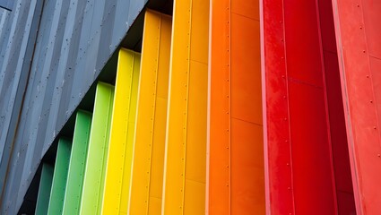 Colorful architecture vibrant building facade design rainbow wall bright urban scene