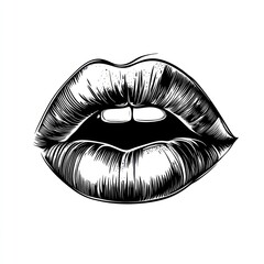 Detailed graphic of open lips