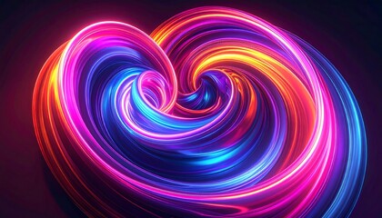 Obraz premium Neon Swirl Abstract Background - Abstract art