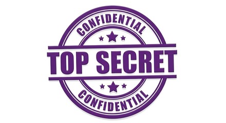 Obraz premium Purple Top Secret Confidential Stamp image