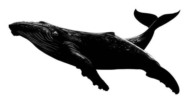 Humpback whale swimming gracefully in ocean marine life underwater serene nature