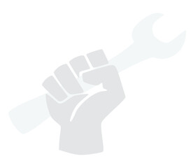 Fist hold wrench key. vector	
