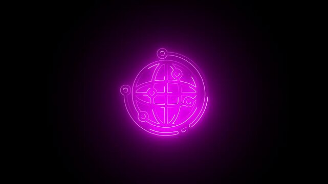 Glowing neon Www icon isolated on black background. HD Video motion graphic animation