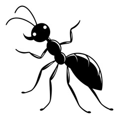 Ant marching line art vector illustration