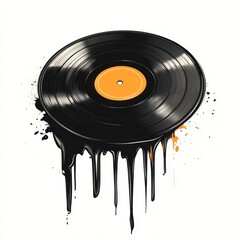 Dripping vinyl record graphic