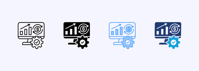 Data Automation Icon Set Multiple Style Collection