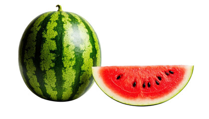 Ripe watermelon on transparent background PNG
