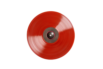 PNG Vivid red vinyl record on black background