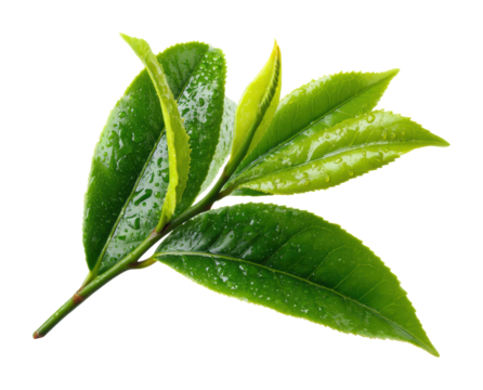 Fresh green tea leaves nature botanical refreshing vibe