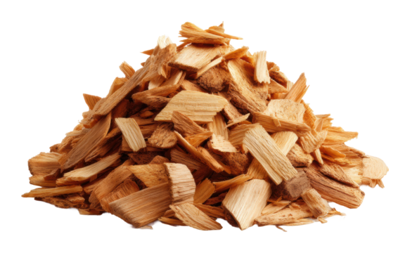Collecting wood chips for crafts workshop material
