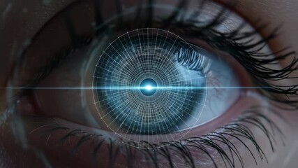 Eye with digital overlay futuristic technology concept - Powered by Adobe