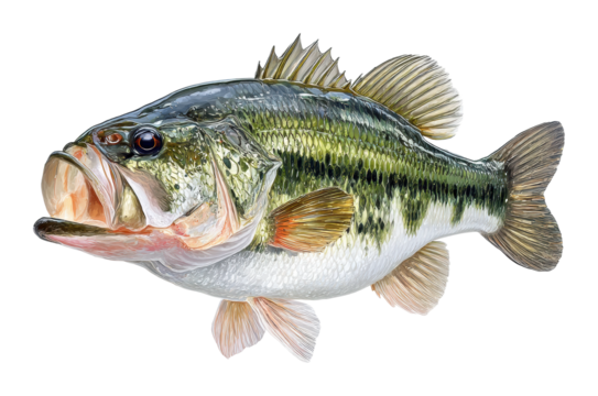 Fishing bass action lake wildlife natural habitat