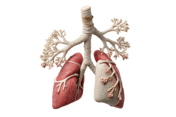 PNG Detailed anatomical model of human lungs and bronchi showcasing respiratory system structure