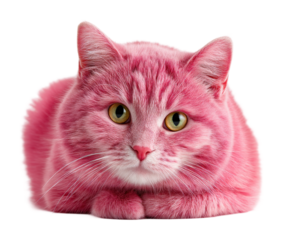 Playful pink cat posing at home pet