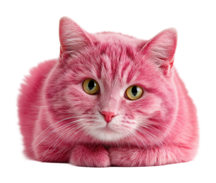 Playful pink cat posing at home pet