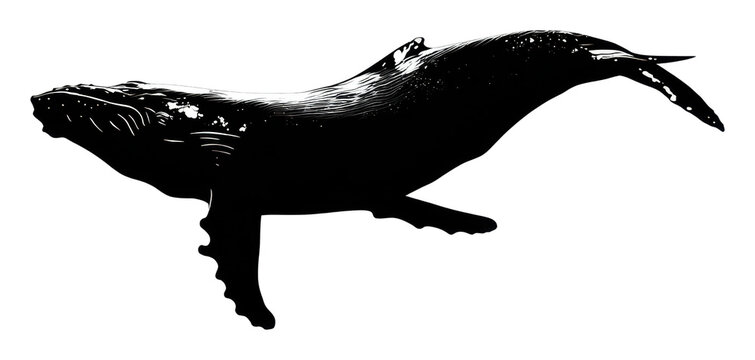 Humpback whale swimming in ocean marine life nature - Powered by Adobe