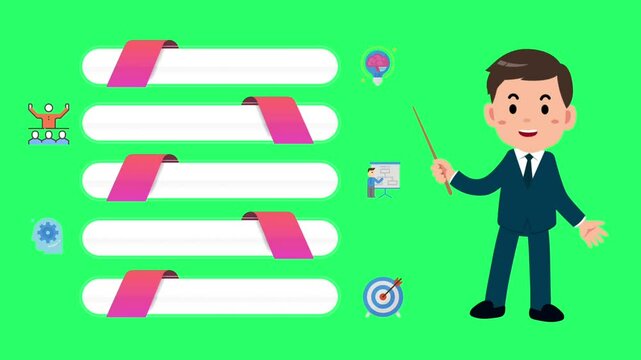 Animation red white space bar 4 steps green background for Infographic template.