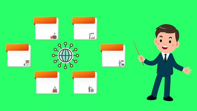 Animation orange white space bar 6 steps green background for Infographic template.