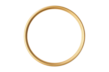 PNG Elegant gold circular frame on transparent background with detailed ornate design