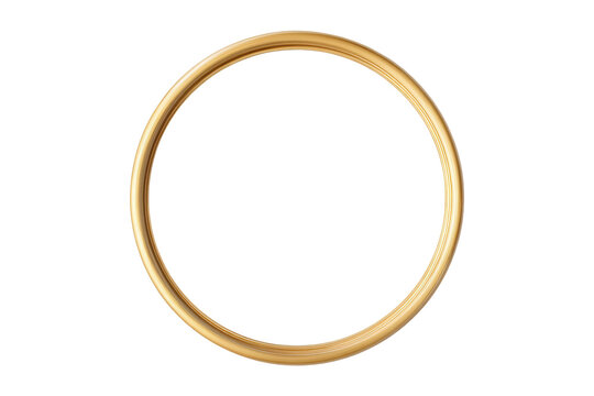 PNG Elegant gold circular frame on transparent background with detailed ornate design