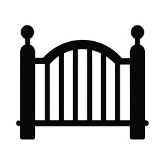 Black and white illustration of a classic baby crib design