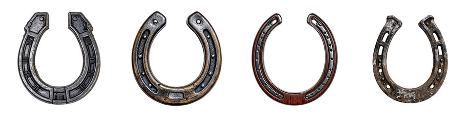 Set of a horseshoe, isolated on a transparent background.