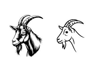 Stylized Goat Head Illustrations.