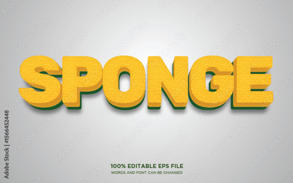 Poster sponge 3d editable text style effect