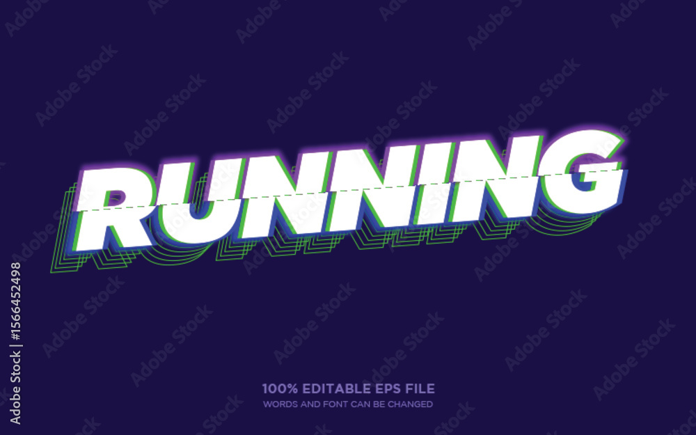 Poster running faster editable text style effect