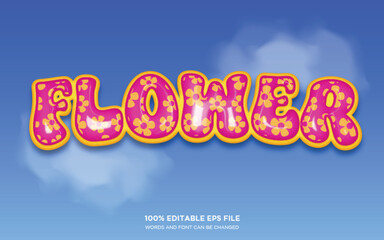 Flowers 3D editable text style effect	
