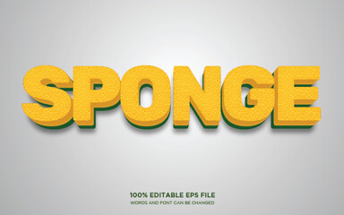 Sponge 3D editable text style effect	
