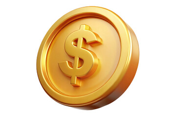 Golden Dollar Coin Symbolizing Wealth and Financial Value