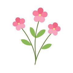 Naklejka premium Simple Pink Flower Bouquet Spring Floral Design Element Flat Style Illustration