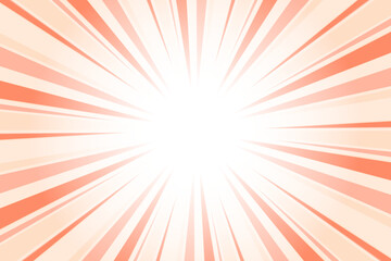 Dark pastel orange sunburst background. Abstract sun light rays background. 