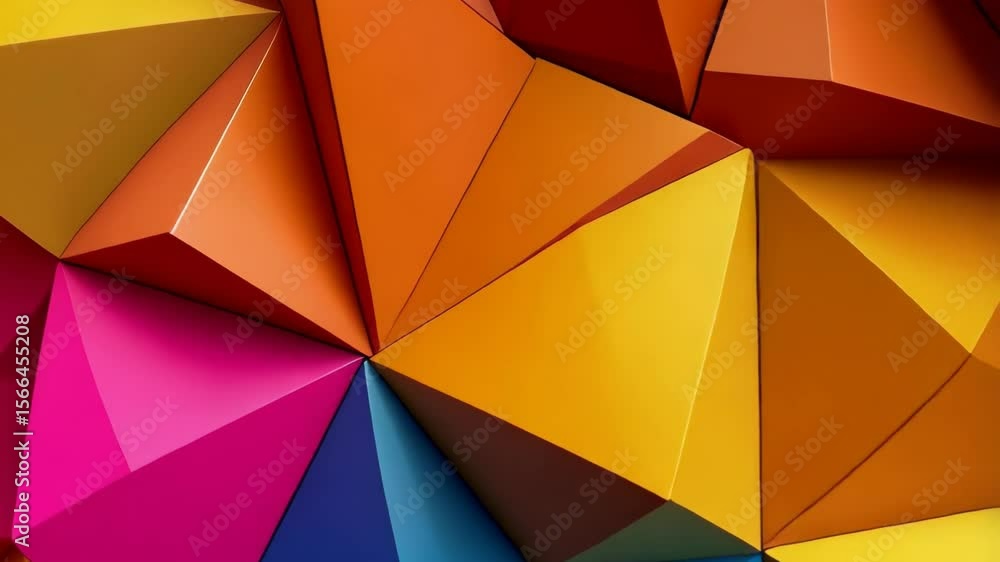 Poster abstract geometric background with colorful polygons, creating a bright and vibrant pattern, contemp
