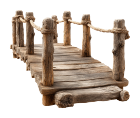 Wooden bridge connecting nature trails scenic