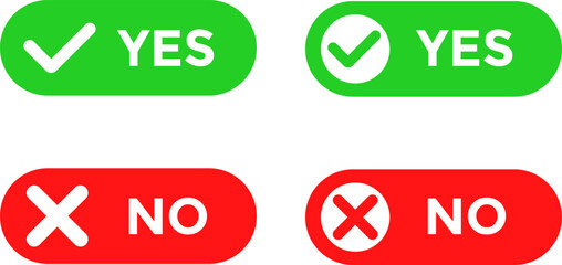 yes and no buttons. do and don't button. right and wrong sign