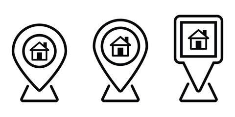 Map pin icon set vector illustration isolated on white background