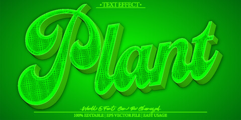 Plant Vector Text Effect Editable Alphabet Green Tree Garden Floral