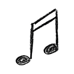 Musical note doodle. Hand drawn musical symbol. Single element for print, web, design, decor, logo