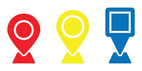 Map marker icon vector set. Location map icon vector, location symbol