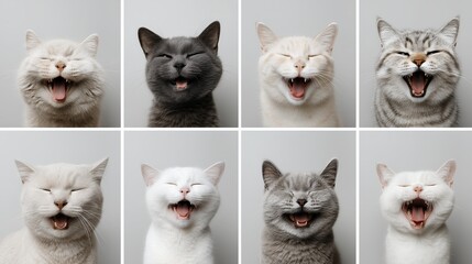 笑う猫のコラージュ | Collage of Smiling Cats