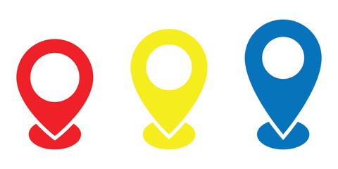 Map marker icon vector set. Location map icon vector, location symbol