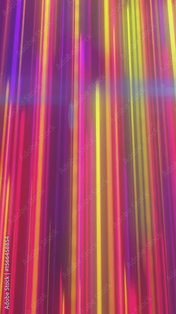 Aufkleber creating dynamic abstract pattern, colorful vertical light streaks with bright highlights
